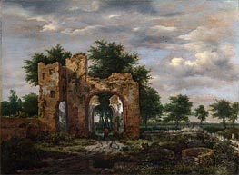 Ruisdael | A Ruined Castle Gateway, c.1650/55 | Giclée Canvas Print