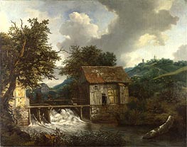Ruisdael | Two Watermills and an Open Sluice at Singraven, c.1650/52 | Giclée Canvas Print