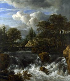 A Waterfall in a Rocky Landscape | Ruisdael | Painting Reproduction