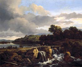 Landscape with Cascade | Ruisdael | Painting Reproduction