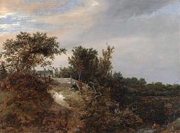 A Landscape with a Stream, 1647 by Ruisdael | Canvas Print