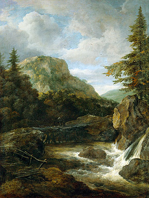 Gebirgslandschaft mit Wasserfall, c.1670/80 | Ruisdael