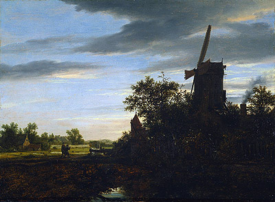 Eine Windmühle in der Nähe von Feldern, 1646 | Ruisdael