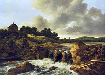 Ruisdael | Landscape with Waterfall, c.1670 | Giclée Canvas Print