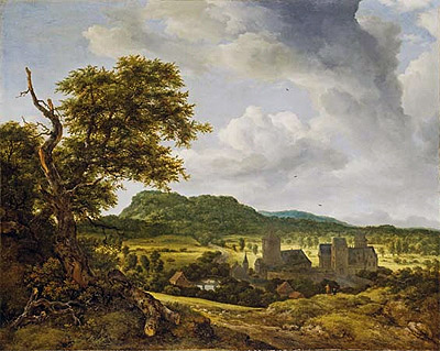 Landschaft mit Dorf, c.1650/55 | Ruisdael