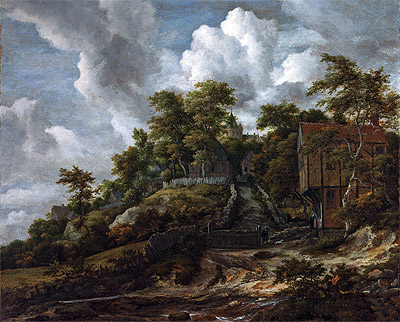 Waldige Anhöhe mit Blick auf Schloss Bentheim, c.1655/60 | Ruisdael