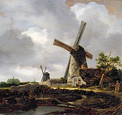 Landscape with Windmills near Haarlem, c.1650/52 | Ruisdael | Giclée Canvas Print