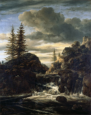 A Norwegian Landscape with a Cascade Waterfall, n.d. | Ruisdael | Giclée Canvas Print