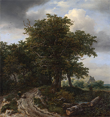 A Road Winding between Trees towards a Distant Cottage, c.1645/50 | Ruisdael | Giclée Canvas Print