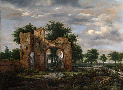 A Ruined Castle Gateway, c.1650/55 | Ruisdael | Giclée Leinwand Kunstdruck