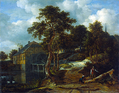 Landschaft mit Wassermühle, 1661 | Ruisdael