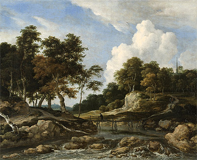 A Wooded River Landscape with a Bridge, n.d. | Ruisdael