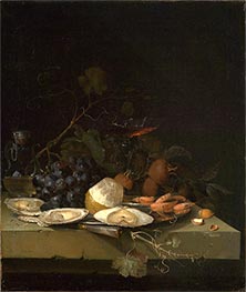 Jacob van Walscapelle | Breakfast Still Life with Crabs on a Pewter Plate, undated | Giclée Canvas Print