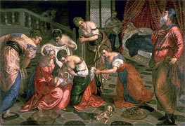 The Birth of John the Baptist | Tintoretto | Gemälde Reproduktion