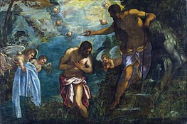 Baptism of Christ | Tintoretto | Gemälde Reproduktion