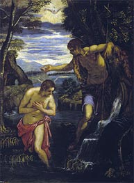The Baptism of Christ, c.1585 by Tintoretto | Canvas Print