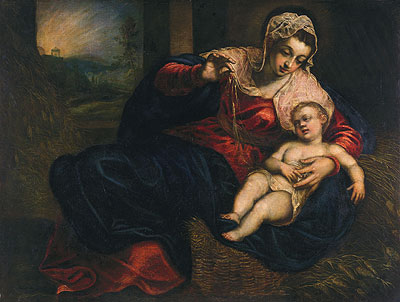 Madonna and Child, c.1570/72 | Tintoretto | Giclée Leinwand Kunstdruck