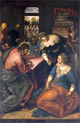 Christ in the House of Mary and Martha, c.1580 | Tintoretto | Giclée Canvas Print
