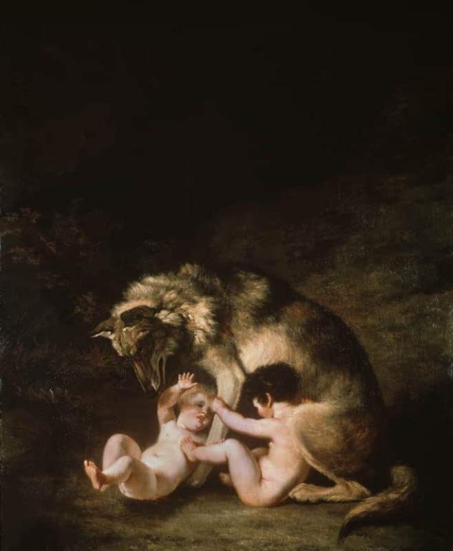 Romulus, Remus und ihre Amme, c.1805 | Jacques-Laurent Agasse | Giclée Leinwand-Kunstdruck