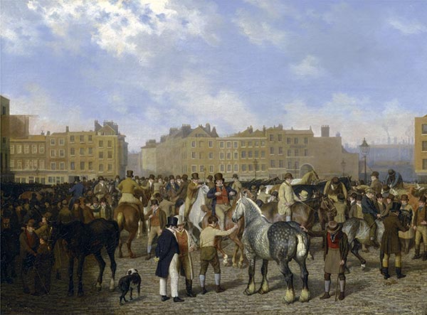 Old Smithfield Market, London, 1824 | Jacques-Laurent Agasse