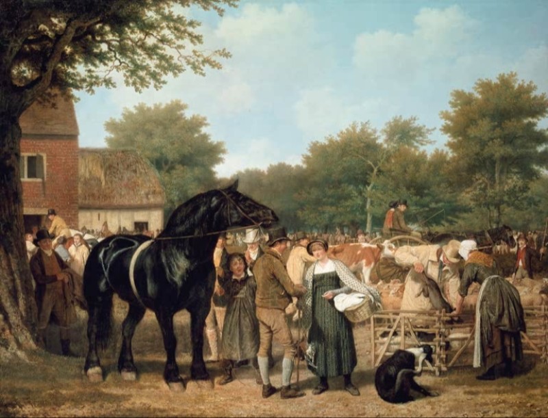 Der Jahrmarkt, Markttag, 1817 | Jacques-Laurent Agasse | Giclée Leinwand-Kunstdruck