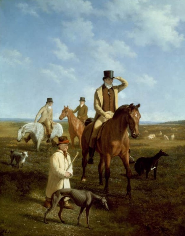 Porträt von Lord Rivers und seinen Freunden, c.1835 | Jacques-Laurent Agasse | Giclée Leinwand-Kunstdruck