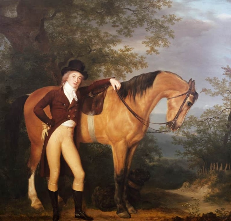 Selbstporträt mit Pferd, n.d. | Jacques-Laurent Agasse | Giclée Leinwand-Kunstdruck
