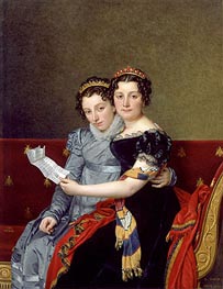 Portrait of the Sisters Zénaïde and Charlotte Bonaparte, 1821 von Jacques-Louis David | Leinwand Kunstdruck