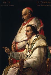 Jacques-Louis David | Portrait of Pope Pius VII and Cardinal Caprara | Giclée Canvas Print