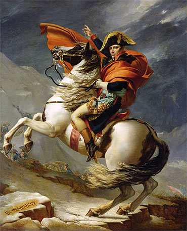 Napoleon Bonaparte beim Überschreiten der Alpen am 20. Mai 1800, 1803 | Jacques-Louis David