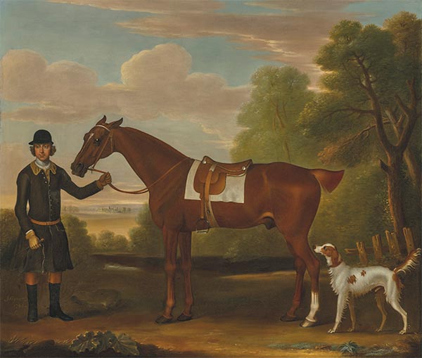 Lord Portmore's 'Snap', a saddled chestnut hunter held by a groom, 1743 | James Seymour | Giclée Canvas Print