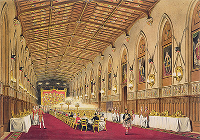 St George's Hall, Windsor Castle, 1838 | James Baker Pyne