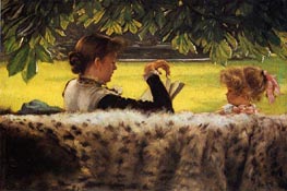 Reading a Story, c.1878/80 by Joseph Tissot | Canvas Print