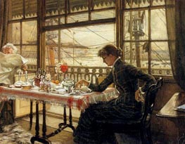 Room Overlooking the Harbor | Joseph Tissot | Painting Reproduction