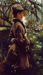 In the Greenhouse | Joseph Tissot | Painting Reproduction