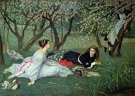 Spring, 1865 von Joseph Tissot | Leinwand Kunstdruck