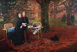 Empress Eugenie and Eugene-Louis Napoleon Bonaparte at Camden Place, Chislehurst | Joseph Tissot | Painting Reproduction