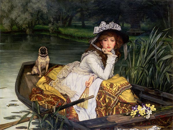Junge Frau in Boot, c.1870 | Joseph Tissot | Giclée Leinwand Kunstdruck