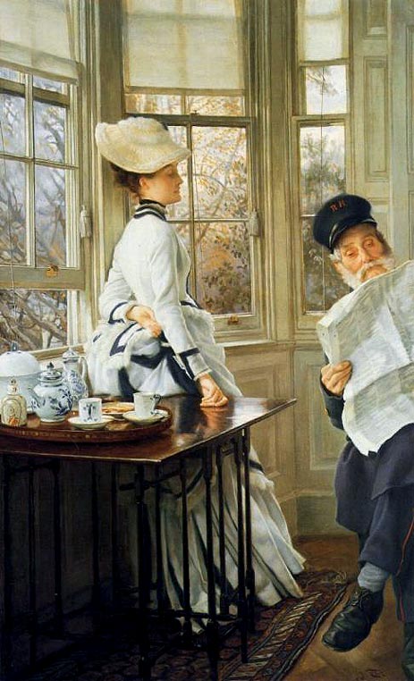 Reading the News, c.1874 | Joseph Tissot