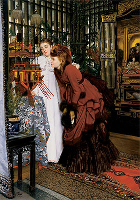 Young Women Looking at Japanese Objects, 1869 | Joseph Tissot | Giclée Canvas Print