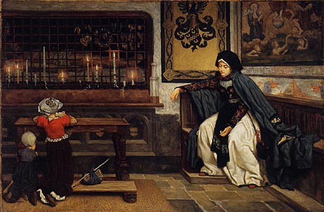 Marguerite in Church, c.1860 | Joseph Tissot | Giclée Leinwand Kunstdruck