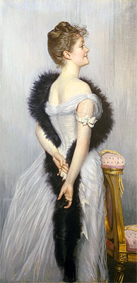 Portrait of the Vicomtesse de Montmorand, 1889 | Joseph Tissot | Giclée Leinwand Kunstdruck