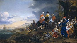 Johan van Twist as an Ambassador of the Dutch Fleet on Gone to the Sultan of Visiapoer | Jan Baptist Weenix | Painting Reproduction