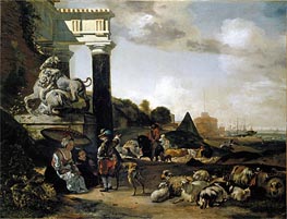 Jan Baptist Weenix | Figures among Ruins | Giclée Canvas Print