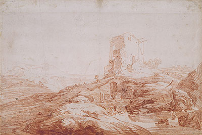 Landscape with Stream and Ruins, c.1647 | Jan Baptist Weenix | Giclée Paper Art Print