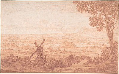 Weitblick über eine Landschaft mit einer Windmühle, n.d. | Jan Baptist Weenix