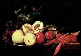 Still Life of Fruit with a Lobster, n.d. von Jan Davidsz de Heem | Leinwand Kunstdruck