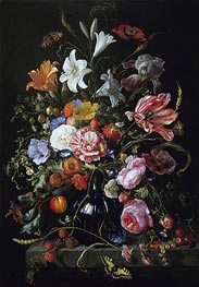 Vase with Flowers, c.1670 by Jan Davidsz de Heem | Canvas Print