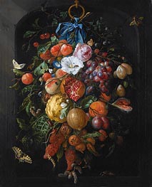 de Heem | Festoon of Fruit and Flowers | Giclée Canvas Print