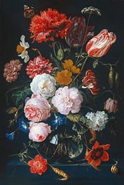 de Heem | Still Life with Flowers in a Glass Vase | Giclée Canvas Print